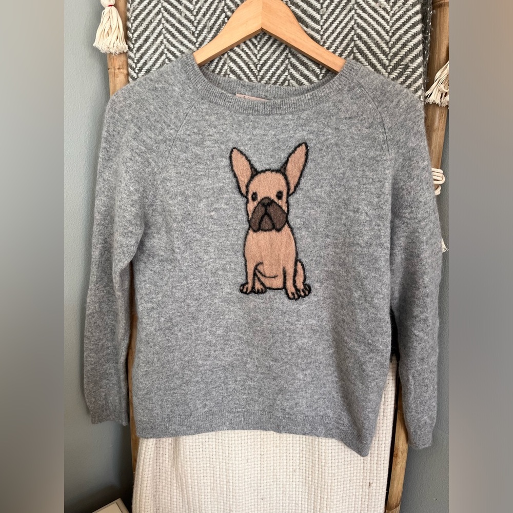 Philosophy Womens cashmere French bulldog sweater size large